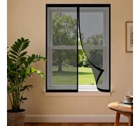 Mosquitera Ventana 50 x 120 cm sin Taladrar Ni Atornillar Ajustable Mosquitera Ventana Magnetica Fácil de Ensamblar Autoadhesivo para Todas Las Ventanas, Negro