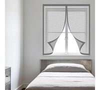 Mosquitera Ventana 50 x 70 cm Protección Contra Mosquitos y Moscas Mosquiteras Magnética Anti Insectos Cierre Fácil de Limpiar para Balcón Corredera Terraza, Gris