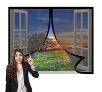 Mosquitera Ventana 50 x 75 cm Protección Contra Mosquitos y Moscas Mosquitera Ventana Mosquiteras Fácil Instalación, Sin Taladrar Ni Atornillar para Todas Las Ventanas, Negro