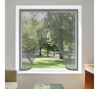 Mosquitera Ventana 50 x 95 cm sin Taladrar Ni Atornillar Pantalla Magnética Ajustable Ventana de Bricolaje Lavables para de Bricolaje para Caseras Oficina, Gris