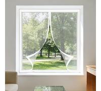 Mosquitera Ventana 50 x 95 cm sin Taladrar Ni Atornillar Pantalla Magnética Ajustable Ventana de Bricolaje Lavables para de Bricolaje para Caseras Oficina, Blanco