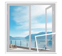 Mosquitera Ventana,50x70cm Blanco Cortina Mosquitera para Ventanas Mantiene El Aire Fresco,No Requiere Perforación,S Fácil De Instalar,Para Puertas Y Ventanas
