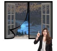 Mosquitera Ventana 60 x 125 cm Protección Contra Mosquitos y Moscas Cortinas Mosquitera Ventana Fácil Instalación, Sin Taladrar Ni Atornillar para Balcón Corredera Terraza, Negro
