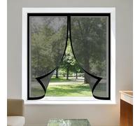 Mosquitera Ventana 60 x 60 cm sin Taladrar Ni Atornillar Pantalla Magnética Ajustable Ventana de Bricolaje Lavables para de Bricolaje para Caseras Oficina, Negro