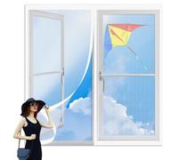 Mosquitera Ventana 60 x 70 cm Protección Contra Mosquitos y Moscas Mosquitera Ventanas Adhesiva Lavables para Balcón Corredera Terraza, Blanco