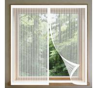 Mosquitera Ventana 65 x 185 cm Imanes Se Cierran Automáticamente Mosquitera Magnética Ventanas Fácil Instalación Adhesiva para Ventanasde Balcón, Ventanasde Patio, Sala, Blanco