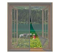 Mosquitera Ventana 65 x 75 cm Fácil Instalación sin Taladrar, Fácil de Limpiar Cortina Mosquitera para Sala de Estar para Todas Las Ventanas, Gris
