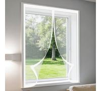 Mosquitera Ventana 65 x 75 cm Imanes Se Cierran Automáticamente Mosquitera Ventana Malla Contra Insectos Lavables para Todas Las Ventanas, Blanco