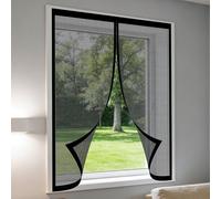 Mosquitera Ventana 65 x 75 cm Imanes Se Cierran Automáticamente Mosquitera Ventana Malla Contra Insectos Lavables para Todas Las Ventanas, Negro