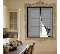 Mosquitera Ventana 70 x 105 cm Imanes Se Cierran Automáticamente Mosquitera Magnética Ventanas Fácil de Ensamblar Autoadhesivo para Balcón Corredera Terraza, Negro