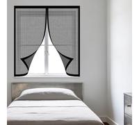 Mosquitera Ventana 70 x 105 cm sin Taladrar Ni Atornillar Mosquitera Ventana Malla Contra Insectos Lavables para Exterior Jardín Balcón Salón Casa Tienda, Negro