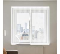Mosquitera Ventana 75 x 135 cm Imanes Se Cierran Automáticamente Mosquitera Ventana Malla Contra Insectos Fácil de Limpiar para Balcón Corredera Terraza, Blanco