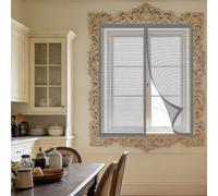 Mosquitera Ventana 75 x 80 cm Imanes Se Cierran Automáticamente Mosquitera Magnética Ventanas Fácil de Ensamblar Autoadhesivo para Balcón Corredera Terraza, Gris