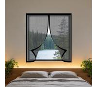 Mosquitera Ventana 75 x 80 cm Protección Contra Mosquitos y Moscas Ventana Contra Insectos y Moscas Lavables para Ventanasde Balcón, Ventanasde Patio, Sala, Negro