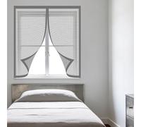 Mosquitera Ventana 75 x 80 cm sin Taladrar Ni Atornillar Mosquitera Ventana Malla Contra Insectos Lavables para Exterior Jardín Balcón Salón Casa Tienda, Gris