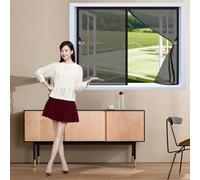 Mosquitera Ventana 78 x 143 cm Mosquiteras de Ventanas Malla Fina Mantiene Insectos Fuera con Cinta de Gancho No Es Necesario Taladrar, Negro