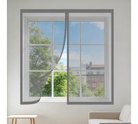 Mosquitera Ventana 80 x 150 cm sin Taladrar Ni Atornillar Mosquiteras Lavables Adecuada para Decoración Del Hogar, Gris