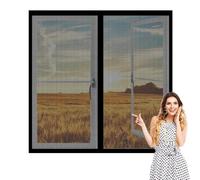 Mosquitera Ventana 80 x 165 cm sin Taladrar Ni Atornillar Cortinas Mosquitera Ventana Fácil Instalación Adhesiva para Todas Las Ventanas, Negro