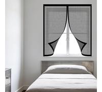 Mosquitera Ventana 80 x 95 cm Protección Contra Mosquitos y Moscas Mosquiteras Magnética Anti Insectos Cierre Fácil de Limpiar para Balcón Corredera Terraza, Negro