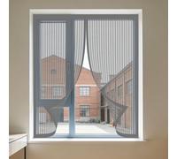 Mosquitera Ventana 85 x 125 cm sin Taladrar Ni Atornillar Window Mosquito Net Lavables para Exterior Jardín Balcón Salón Casa Tienda, Gris