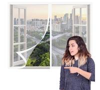 Mosquitera Ventana 85 x 150 cm sin Taladrar Ni Atornillar Pantalla Magnética Ajustable Ventana de Bricolaje Fácil de Ensamblar Autoadhesivo para Todas Las Ventanas, Blanco