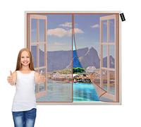 Mosquitera Ventana 85x110cm Cortina Antimoscas de Malla Antimosquitos con Iman Mosquiteras Puertas Magnética Cierre Automático Sin Huecos Marrón