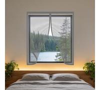 Mosquitera Ventana 90 x 140 cm Protección Contra Mosquitos y Moscas Ventana Contra Insectos y Moscas Lavables para Ventanasde Balcón, Ventanasde Patio, Sala, Gris