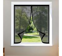 Mosquitera Ventana 90 x 165 cm sin Taladrar Ni Atornillar Mosquitera Ventana Malla Contra Insectos Fácil de Ensamblar Autoadhesivo Adecuada para Decoración Del Hogar, Negro
