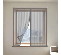 Mosquitera Ventana 90 x 165 cm sin Taladrar Ni Atornillar Mosquitera Ventana Malla Contra Insectos Fácil de Ensamblar Autoadhesivo Adecuada para Decoración Del Hogar, Gris