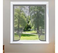 Mosquitera Ventana 90 x 90 cm sin Taladrar Ni Atornillar Mosquitera Ventana Malla Contra Insectos Fácil de Ensamblar Autoadhesivo Adecuada para Decoración Del Hogar, Gris