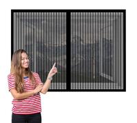 Mosquitera Ventana Ajustable 147 x 122 cm sin Taladrar Mosquitera Ventana Magnética Contra Moscas Cierre Automático Antimosquitos para Ventanas Balcón Patio, Negro