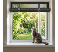 Mosquitera Ventana Autoadhesiva, Pantalla de Fibra de Vidrio de Alta Resistencia, Medida Sin Taladrar, Protección de Insectos para Ventana y Puerta(Negro,45x100cm)