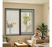 Mosquitera Ventana Con Cremallera Malla King Kong, Protección Antimosquitos, DIY Ajustable, Fácil Instalación Sin Taladrar, Mosquitera Con Cremallera Para Dormitorio(Black,60x65cm)