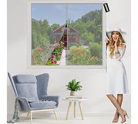 Mosquitera Ventana Corredera 110x120cm Mosquitera Imanes Magnetica sin Taladrar Fácil Ventilación De Verano Malla lavable para Todo Tipo de Ventanas Gris