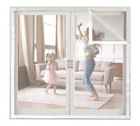 Mosquitera Ventana DIY,60x120cm Blanco Malla fina impenetrable, Fácil de instalar, Para uso interior y exterior