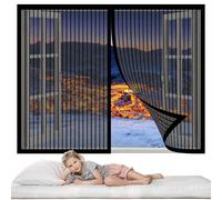 Mosquitera Ventana Enrollable 134 x 142 cm sin Taladrar Cortina Mosquitera Ventana Cortina Antimosquitos Magnético Cierre Automático para Todas Las Puertas y Ventanas, Negro