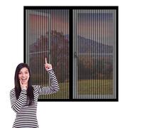 Mosquitera Ventana Enrollable 235 x 218 cm sin Taladrar Cortinas Mosquitera Puerta Magnetica con Imanes Apto para Niños y Mascotas para Ventanas de Puertas de Cortina, Negro