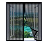 Mosquitera Ventana Enrollable 55 x 59 cm Fácil Instalación sin Taladrar, Fácil de Limpiar Antimosquitos con Imanes para Todas Las Ventanas, Negro