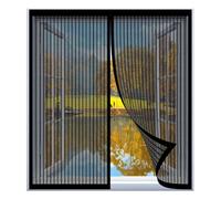 Mosquitera Ventana Enrollable 83 x 83 cm Fácil Instalación sin Taladrar, Fácil de Limpiar Mosquitera Cortina Puerta Magnetica para Todas Las Ventanas, Negro