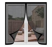 Mosquitera Ventana Extensible 130 x 220 cm sin Taladrar Cortina Protección Contra Insectos Entre Aire Fresco, Mantiene Insectos para Marco de Ventanas, Negro