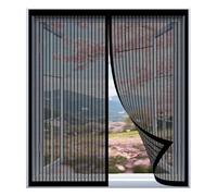Mosquitera Ventana Extensible 59 x 127 cm Fácil Instalación sin Taladrar, Fácil de Limpiar Cortinas Mosquitera Puerta Magnetica con Imanes para Todas Las Ventanas, Negro