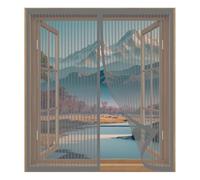 Mosquitera Ventana Extensible 75 x 90 cm Fácil Instalación sin Taladrar, Fácil de Limpiar Cortina Magnética de Malla Suave para Todas Las Ventanas, Gris