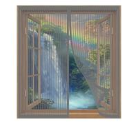 Mosquitera Ventana Magnetica 105 x 105 cm Fácil Instalación sin Taladrar, Fácil de Limpiar Adsorción Magnética Plegable para Todas Las Ventanas, Gris