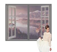 Mosquitera Ventana Magnetica 105 x 105 cm Mantiene Insectos, Moscas y Mosquitos Fuera Cortinas Mosquitera Ventana Lavables para de Bricolaje para Caseras Oficina, Gris