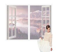 Mosquitera Ventana Magnetica 105 x 105 cm Mantiene Insectos, Moscas y Mosquitos Fuera Cortinas Mosquitera Ventana Lavables para de Bricolaje para Caseras Oficina, Blanco