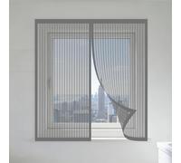 Mosquitera Ventana Magnetica 105 x 110 cm Protección Contra Mosquitos y Moscas Mosquitera Ventana de Fijación Autoadherente Lavables Adecuada para Decoración Del Hogar, Gris