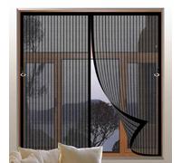 Mosquitera Ventana Magnetica 105 x 115 cm con Imanes, Cierre Automático, Que Entre Aire Fresco Cortina Mosquitera Magnética para Puertas para Todos Los Tamaños de Puertas, Negro
