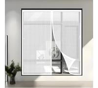 Mosquitera Ventana Magnetica 105 x 115 cm Se Cierra Automáticamente, Fácil Instalación sin Taladrar Cortina Magnética de Puerta a Prueba para Todos Los Tamaños de Puertas, Blanco