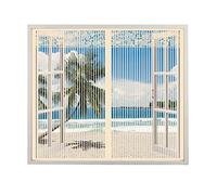 Mosquitera Ventana Magnetica 105 x 115cm Adsorción Magnética Anti Mosquito Insecto Cortina,Beige Pantalla Magnética Antimosquitos, Cierra AutomáTicamente, para La Ventana Puertas