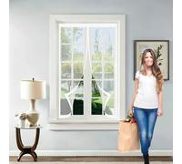 Mosquitera Ventana Magnetica 105 x 153 cm Cierre Automático, Protección Insectos, Resistente a La Rotura Mosquitera Magnética para Puerta para Correderas, Garaje O Patio, Blanco